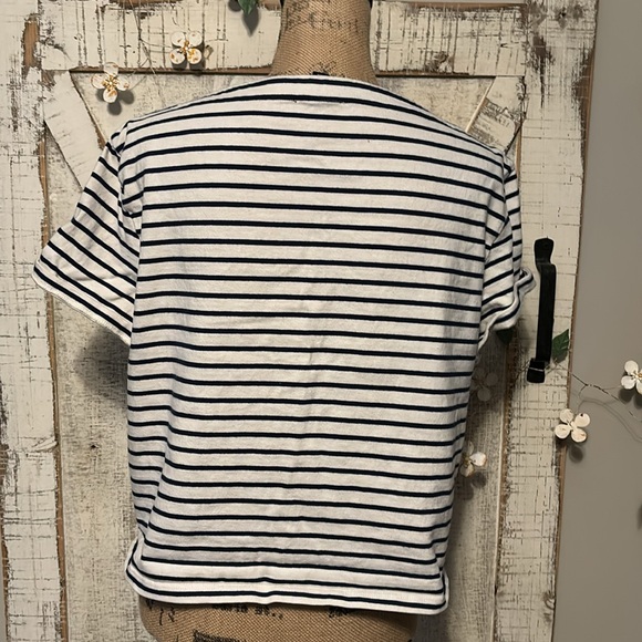 J.Crew Mariner cloth short-sleeve T-shirt with buttons in stripe L - Picture 4 of 7
